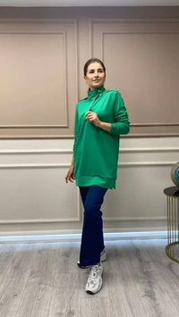 Missemramiss S3711 Benetton Omzu Taşlı Sweat