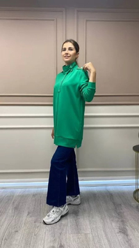 Missemramiss S3711 Benetton Omzu Taşlı Sweat