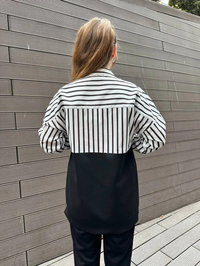 Missemramiss S4661 Siyah Gömlek Garni İşlemeli Sweat