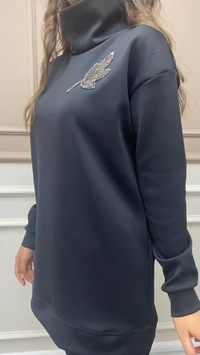 Missemramiss T3737 Siyah Scuba Tunik