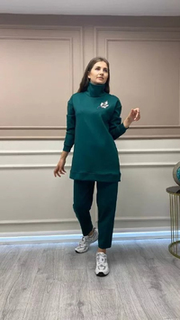 Missemramiss T3737 Yeşil Scuba Tunik