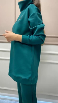 Missemramiss T3737 Yeşil Scuba Tunik