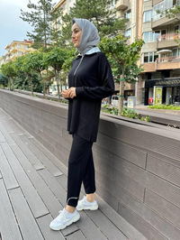 Missemramiss T4471 Siyah Parlak Yaka Takım