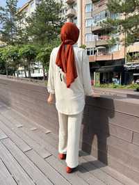 Missemramiss T4473 Bej İpek Pamuk Takım