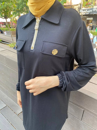 Missemramiss T4473 Siyah İpek Pamuk Takım