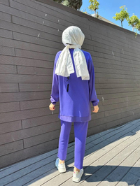 Missemramiss T4474 Mor İpek Pamuk Takım