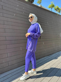 Missemramiss T4474 Mor İpek Pamuk Takım