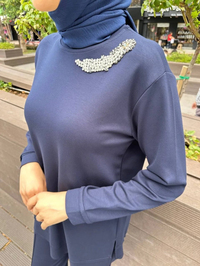 Missemramiss T4481 Lacivert Aksesuarlı İkili Takım