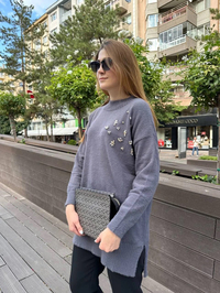 Missemramiss T4572 Antrasit Maglione Angora Kazak
