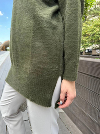 Missemramiss T4572 Haki Maglione Angora Kazak