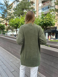 Missemramiss T4572 Haki Maglione Angora Kazak
