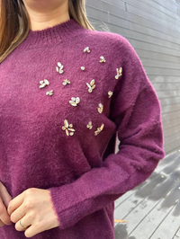 Missemramiss T4572 Mürdüm Maglione Angora Kazak