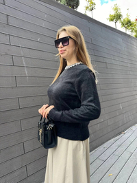 Missemramiss T4574 Siyah Angora Kazak