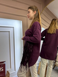Missemramiss T4585 Mürdüm Rope Basic Triko Kazak