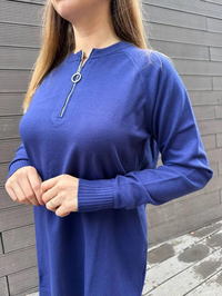 Missemramiss T4587 Lacivert Live Fermuar Detaylı Triko Kazak