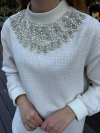 Missemramiss T4609 Ekru Bright Taşlı Tunik