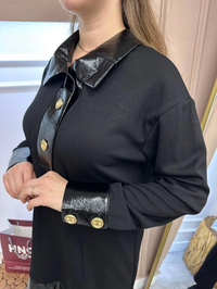 Missemramiss T4620 Siyah Deri Garni Modal Takım