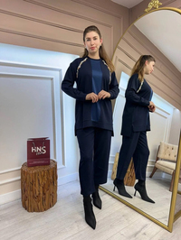 Missemramiss T4623 Lacivert Taşlı Pamuk Takım