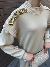 Missemramiss T4671 Bej Triko Garni Modal Takım