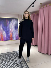 Missemramiss T4671 Siyah Triko Garni Modal Takım