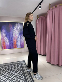 Missemramiss T4671 Siyah Triko Garni Modal Takım