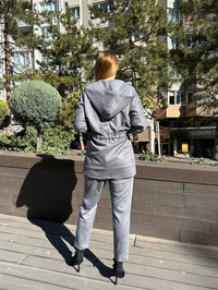 Missemramiss T4673 Antrasit Süet Saten Takım