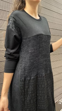 Misswhence 30821 Siyah Patchwork Elbise