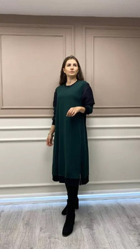 Misswhence 32008 Zümrüt Kolları Büzgülü Tunik