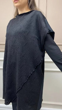 Misswhence 32023 Siyah Süveter Tunik