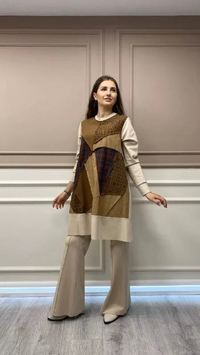 Misswhence 32026 Taş Patchwork Tunik