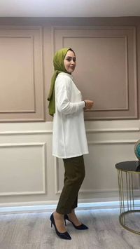 Misswhence 32108 Yeşil Kumaş Pantalon