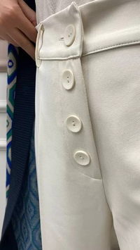 Misswhence 32128 Ekru Düğme Detaylı Pantolon
