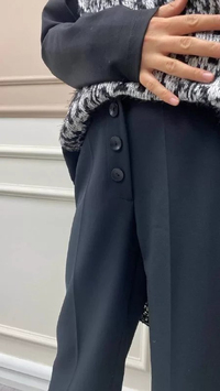 Misswhence 32128 Siyah Düğme Detaylı Pantolon