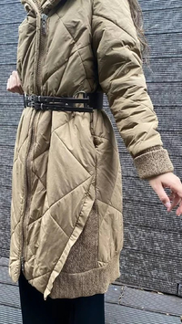 Misswhence 32500 Camel Kapitone Kısa Mont
