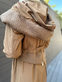 Misswhence 32504 Camel Kuzu Kürk Detaylı Kap