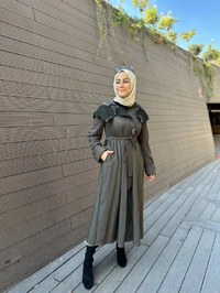 Misswhence 32504 Haki Kuzu Kürk Detaylı Kap