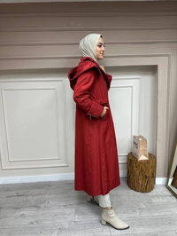 Misswhence 32509 Kırmızı Kol Detaylı Kap