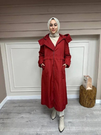 Misswhence 32509 Kırmızı Kol Detaylı Kap