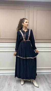Misswhence 32802 Füme Fırfır Detay Elbise