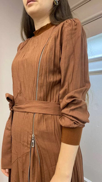 Misswhence 32803 Taba Yandan Fermuarlı Elbise
