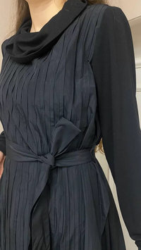 Misswhence 32804 Siyah Paraşüt Elbise