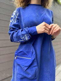 Misswhence 33010 Saks Çanta Detaylı İpek Tunik
