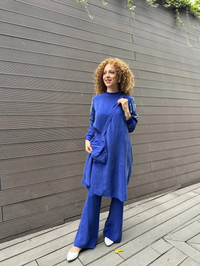Misswhence 33010 Saks Çanta Detaylı İpek Tunik