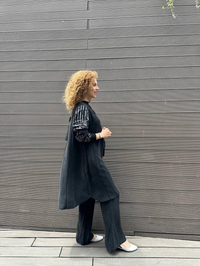 Misswhence 33010 Siyah Çanta Detaylı İpek Tunik