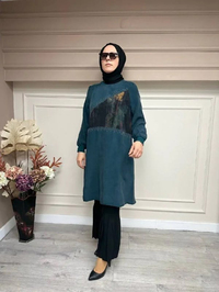 Misswhence 33014 Zümrüt İpek Tunik