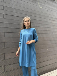 Misswhence 33033 Mavi Penye Tunik