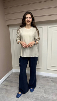 Misswhence 33111 Lacivert İpek Pantolon