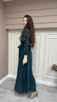 Misswhence 33501 Zümrüt Organze Kumaş Detaylı Kap