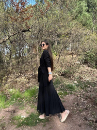 Misswhence 33848 Siyah Kuşaklı Elbise