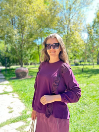 Misswhence 34010 Mor Sandy İpek Kumaş Kısa Tunik